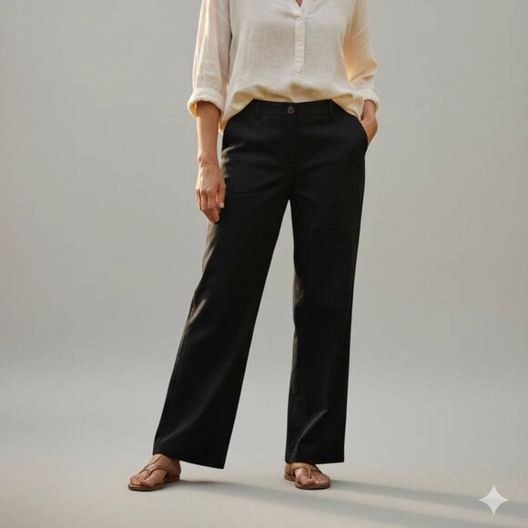 Coldwater Creek Pants - ❤️Coldwater Creek Black Zip Stretch Pants Straight Leg Classic Fit Size 16❤️